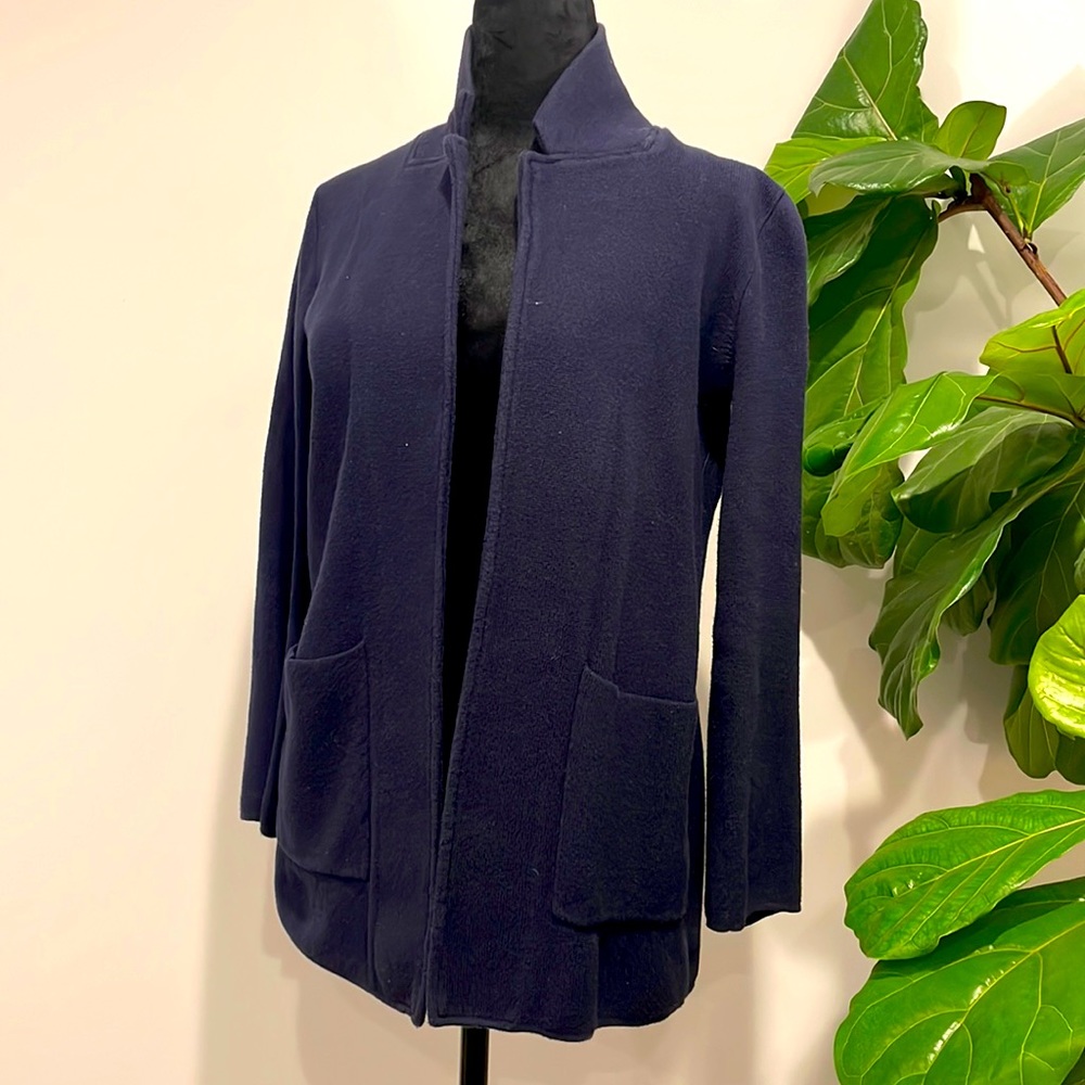 J Crew Button Blazer Sweater Size XXS | Navy Blue